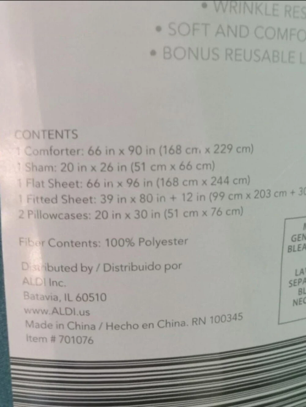 Huntington Home Twin Bed Set 6pc Solid Teal Wrinkle Resistant OEKO-TEX